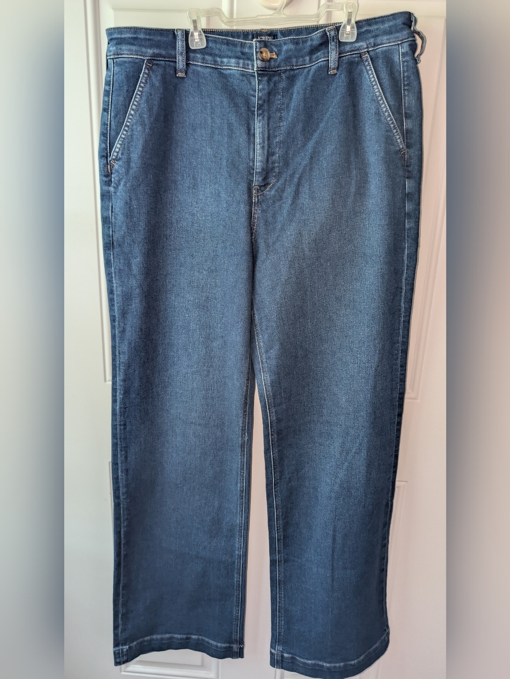 J. Crew High-Rise Denim Trouser Jean Size 32T Blue NWT